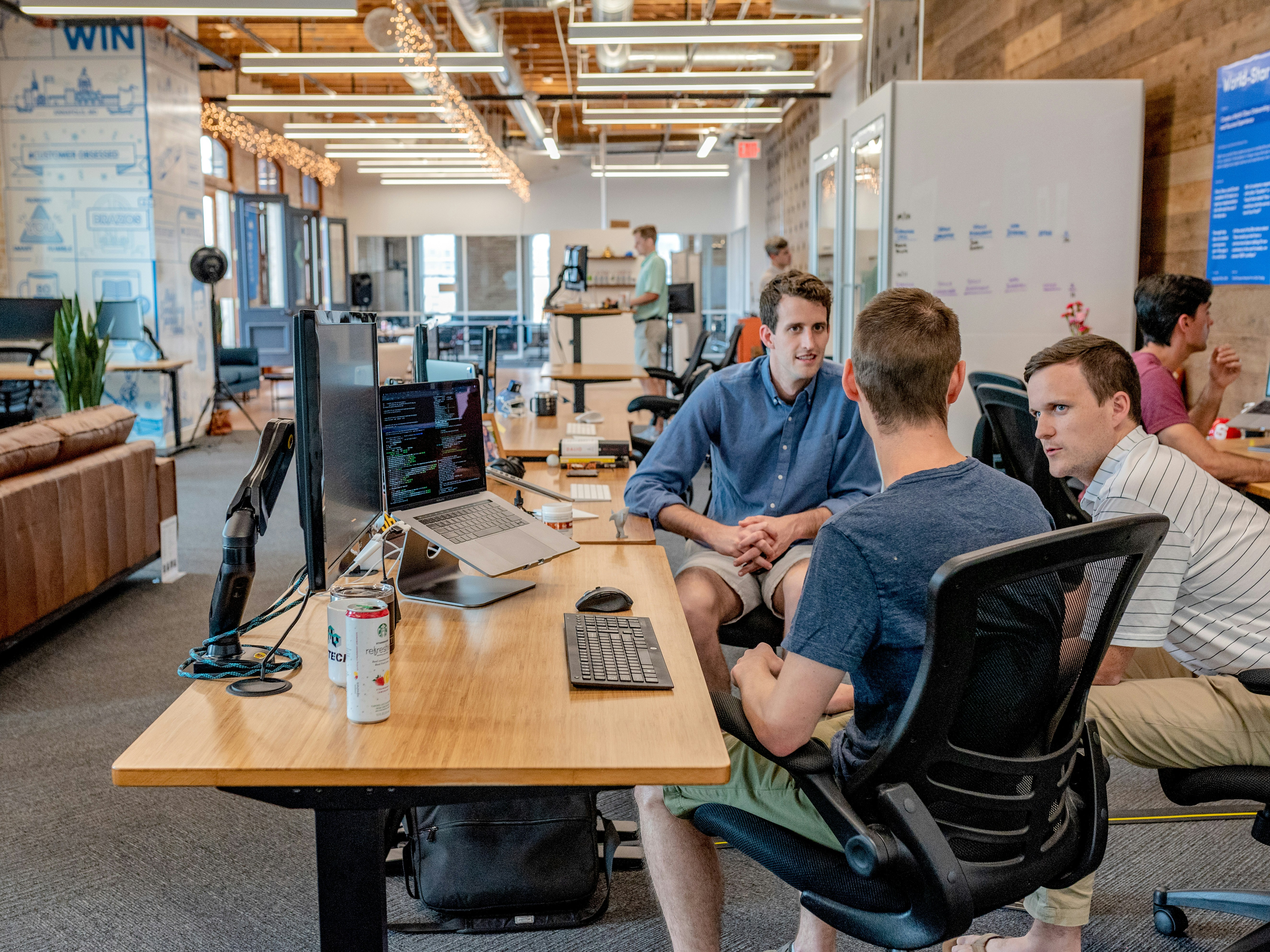Professional team working together in modern office